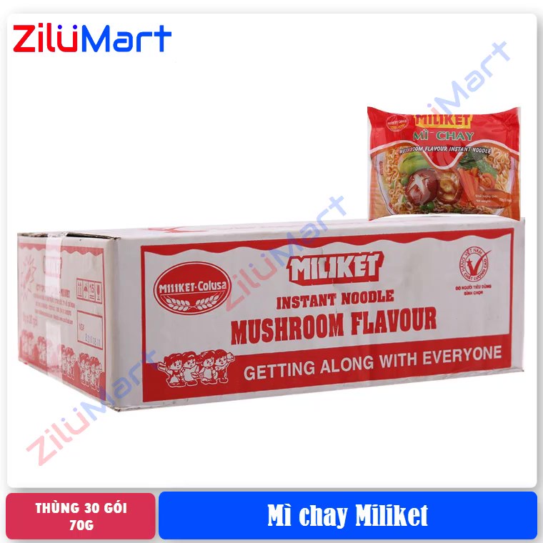 Mì chay Miliket (thùng 30 gói) loại 70g