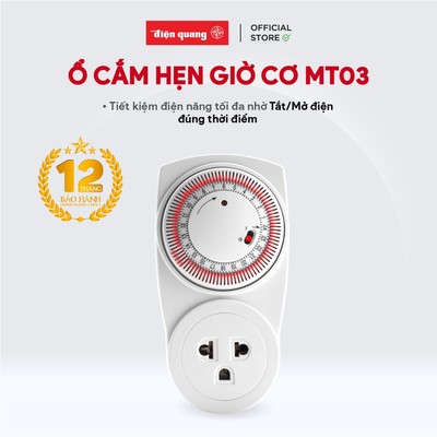 Ổ cắm hẹn giờ Điện Quang ĐQ ESK MT03 WR 13 - 48 lần bật tắt/ ngày