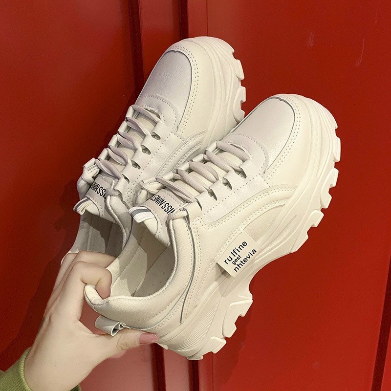 Giày thể thao nữ độn đế 5cm S16 chất liệu da siêu đẹp mẫu mới phong cách thời trang hot trend, sneaker nữ đi học