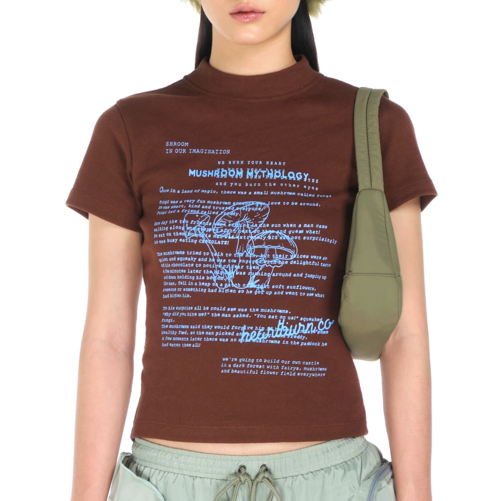 Áo thun mini nấm HeartBurn nâu