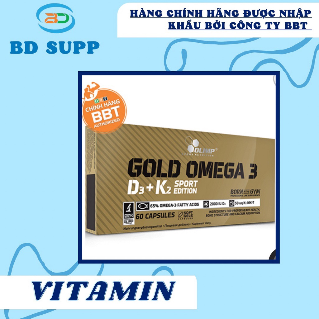 [Chính hãng] Olimp Gold Omega 3 D3 + K2 Sport Edition, Viên Uống Hỗ Trợ Sức Khỏe Tim Mạch, Xương Răng Chắc Khỏe