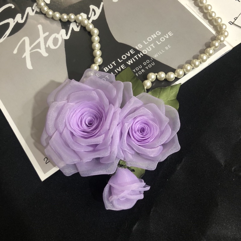 Hoa cái áo handmade- Chùm hoa 2 nụ nhỏ- Hoa size 12cm