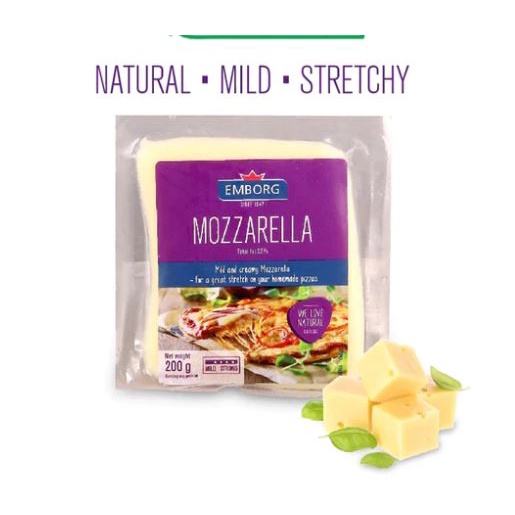 Phô mai Mozzarella hiệu Emborg – gói 200g. Date 7/2023