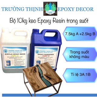  Keo Epoxy Resin Trong Suốt Bộ 10kg Làm Bàn Ghế Nội Thất - Trường Thịnh Epoxy 