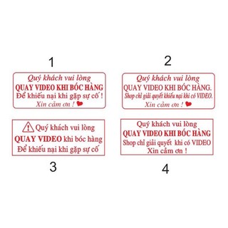 Con dấu “ Xin Quý Khách quay Video khi bóc hàng”. - Văn phòng phẩm Bảo Quân