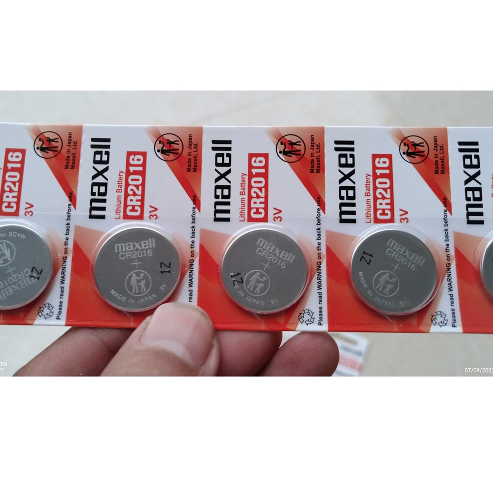 Vỉ 5 viên pin Maxell CR2016 2016 Lithium 3V Chính Hãng Japan