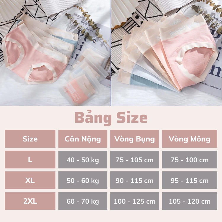 Quần Lót Bầu Larosa Bigsize Cạp Chéo Chất Cotton Mềm Mại Có Lỗ Thông Hơi Kháng Khuẩn Túi Zip Beauty Spring LA7031Q