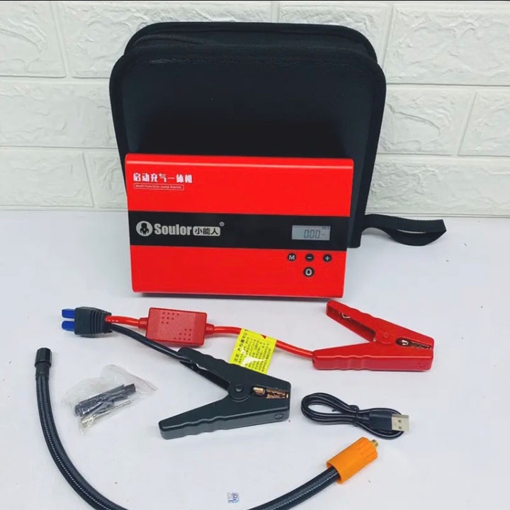 Bộ pin dự phòng 99800mAh, kích bình ắc quy ô tô, kèm bơm lốp đa năng