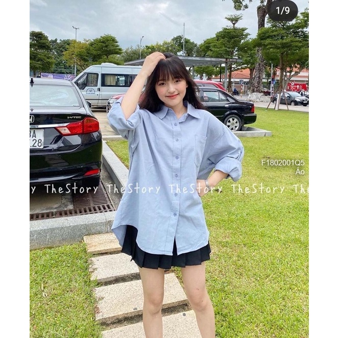 Áo sơ mi tay dài tà kiểu form rộng cá tính VIENS STORE