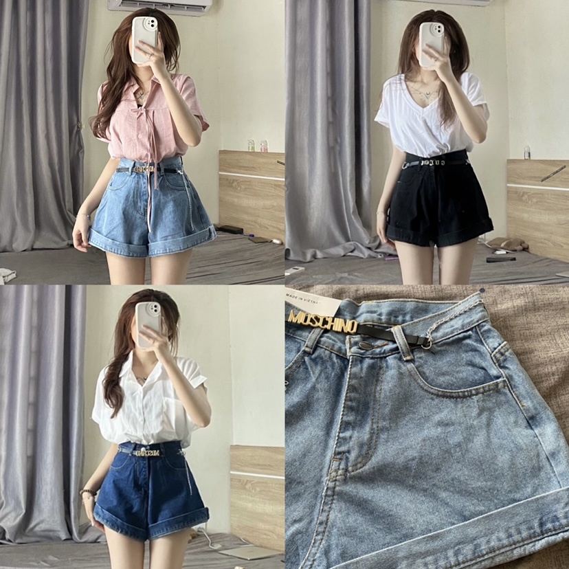 Quần short kèm đai MIZWIMM ống rộng tôn đùi tôn dángg ( xem mô tả )