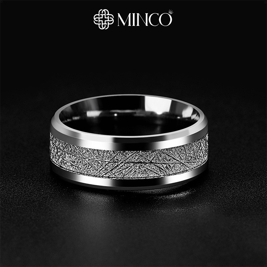 Nhẫn Nam Họa Tiết Rãnh độc đáo Minco Accessories phong cách màu bạc nhẫn đẹp không gỉ thời trang NT59