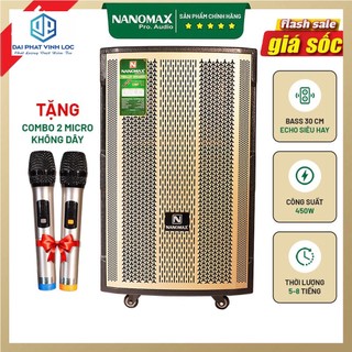 Loa kéo karaoke 4 tấc công suất lớn 450w nanomax| loa kéo bluetooth ks-12f3 2022 bass 30