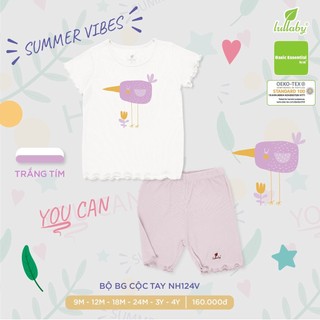 Lullaby petit - bộ bg cộc tay nh124v cho bé gái từ 9m đến 4y chất petit
