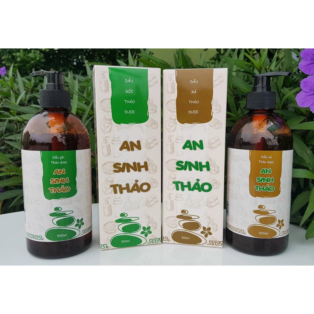 Dầu Gội - Dầu Xả AN SINH THẢO 500ml Sạch bã nhờn, gầu, giúp da đầu thoáng mát, dưỡng tóc, giúp tóc mềm mượt