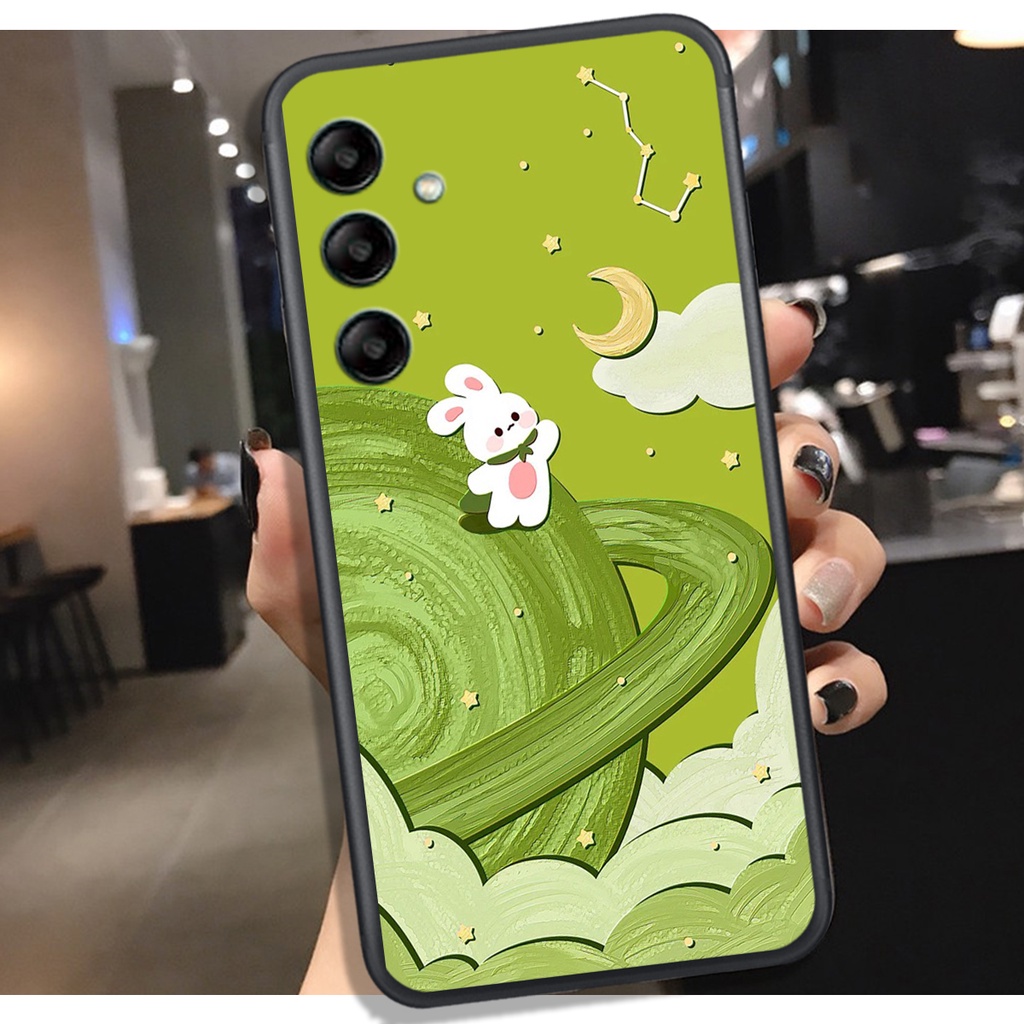 Ốp Lưng Samsung A14 4G - A14 5G - A24 4G - A24 5G - A54 5G - A34 5G  , In Hình Rabbit & Moon, Màu Đẹp, Chất.