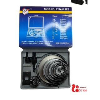 Bộ mũi khoan, mũi khoét gỗ 16 món, bộ khoét đèn Trần thạch  cao