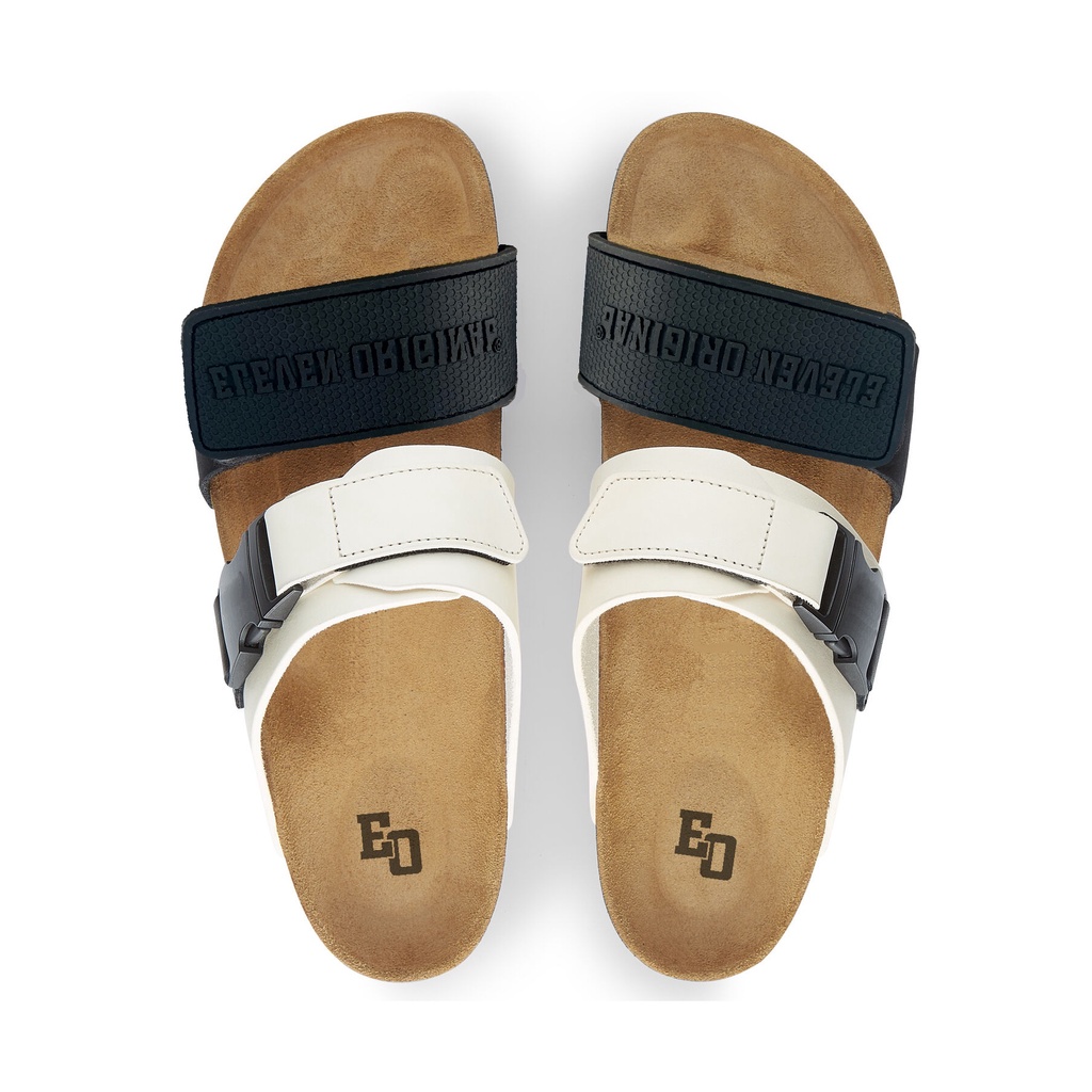 Dép quai ngang Birken đế trấu nam nữ Unisex Eleven Orignial - Màu Đen và màu Be