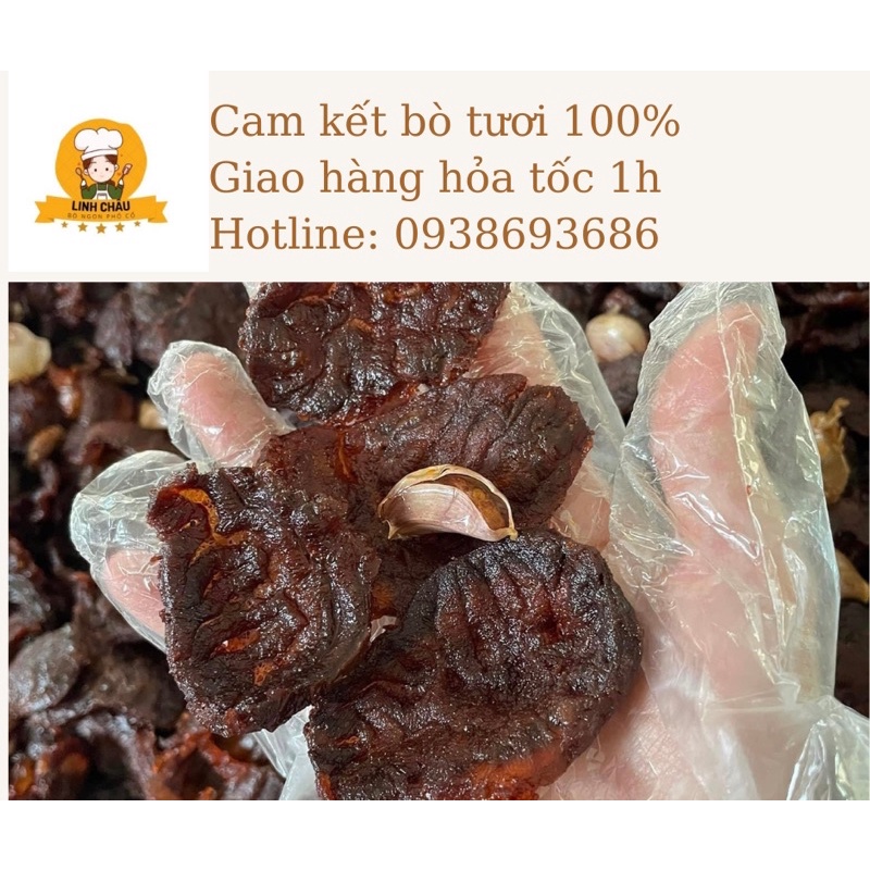 Thịt lõi bò khô cháy tỏi được làm từ lõi bò ta tươi ngon không chất bảo quản đóng gói hút chân không 200grm 500grm.