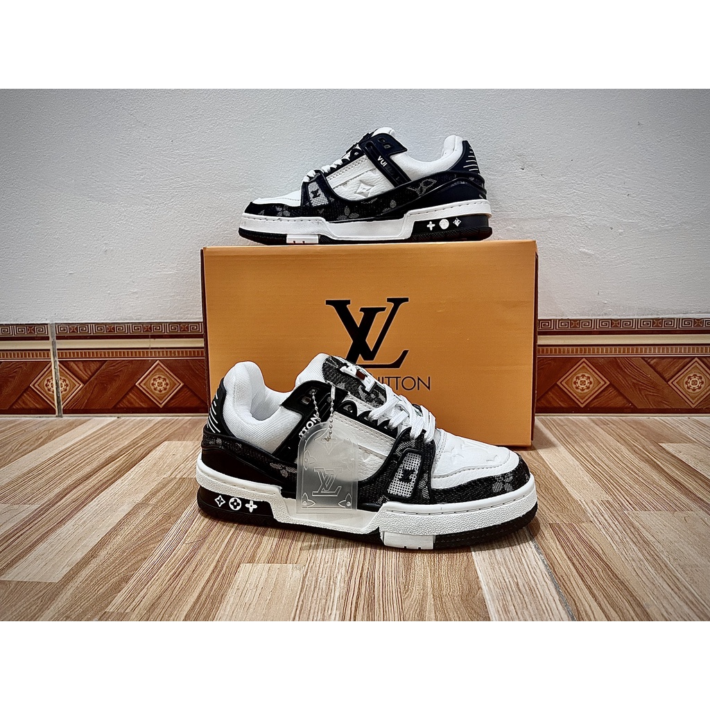 Giày Thể Thao Nam Nữ Louis Vuitton LV Trainer 6 màu, Giày LV Bản best da thật, đế tăng chiều cao