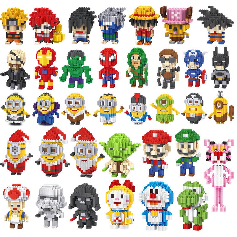 LEGO Đồ Chơi Mô Hình Lắp Ráp 3D 12 con giáp, siêu nhân, người sắt, người dơi, minion, đảo hải tặc,...