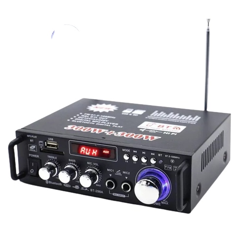 Amply KAW Mini Bluetooth BT-298A Công Suất 2 Kênh 600W, Tự Động Lọc Nhiễu Và Tạp Âm, Âm Thanh Chuyên Nghiệp