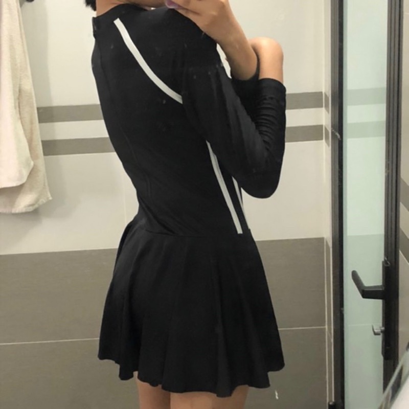 Bikini Đồ bơi nữ liền thân khóa kéo sành điệu, váy bơi dài tay có quần bảo hộ,áo tắm biển Nes VLCV01