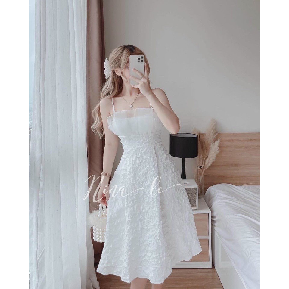 ঔৣĐầm xòe 2 dây ngọc _ Váy thiết kế 2 dây cao cấpঔৣ