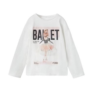 Áo phông cotton trắng bé gái Zara