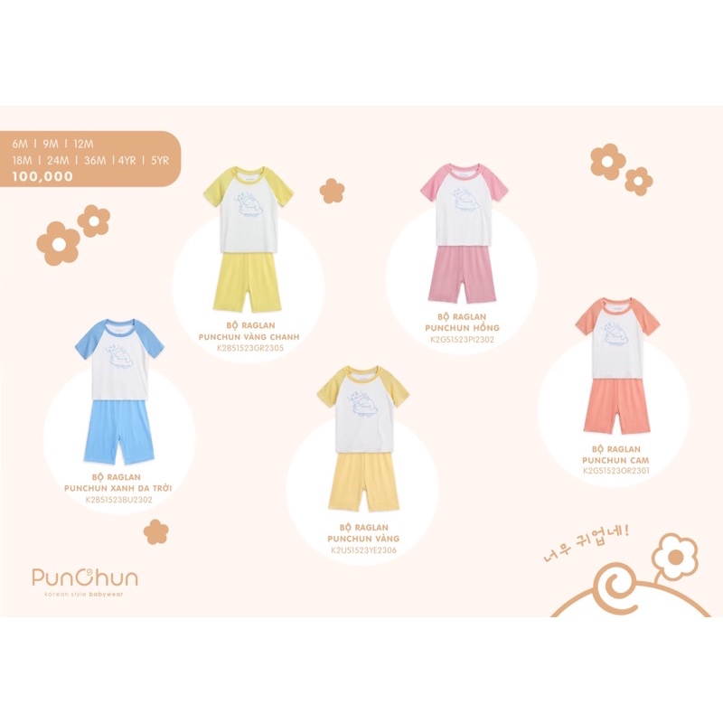 Punchun- Bộ cộc phối siêu mềm mát cho bé trai gái