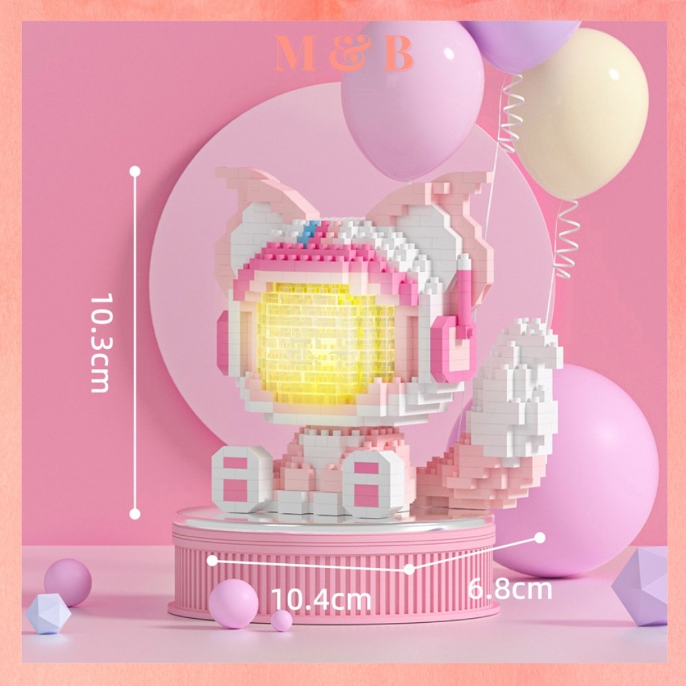 Đồ Chơi Lắp Ráp Mô Hình Thỏ Phi Hành Gia Andy, Annie Đèn Led Sẵn Pin Full Box 3D linda bell, stella lou, geltoni, duffy