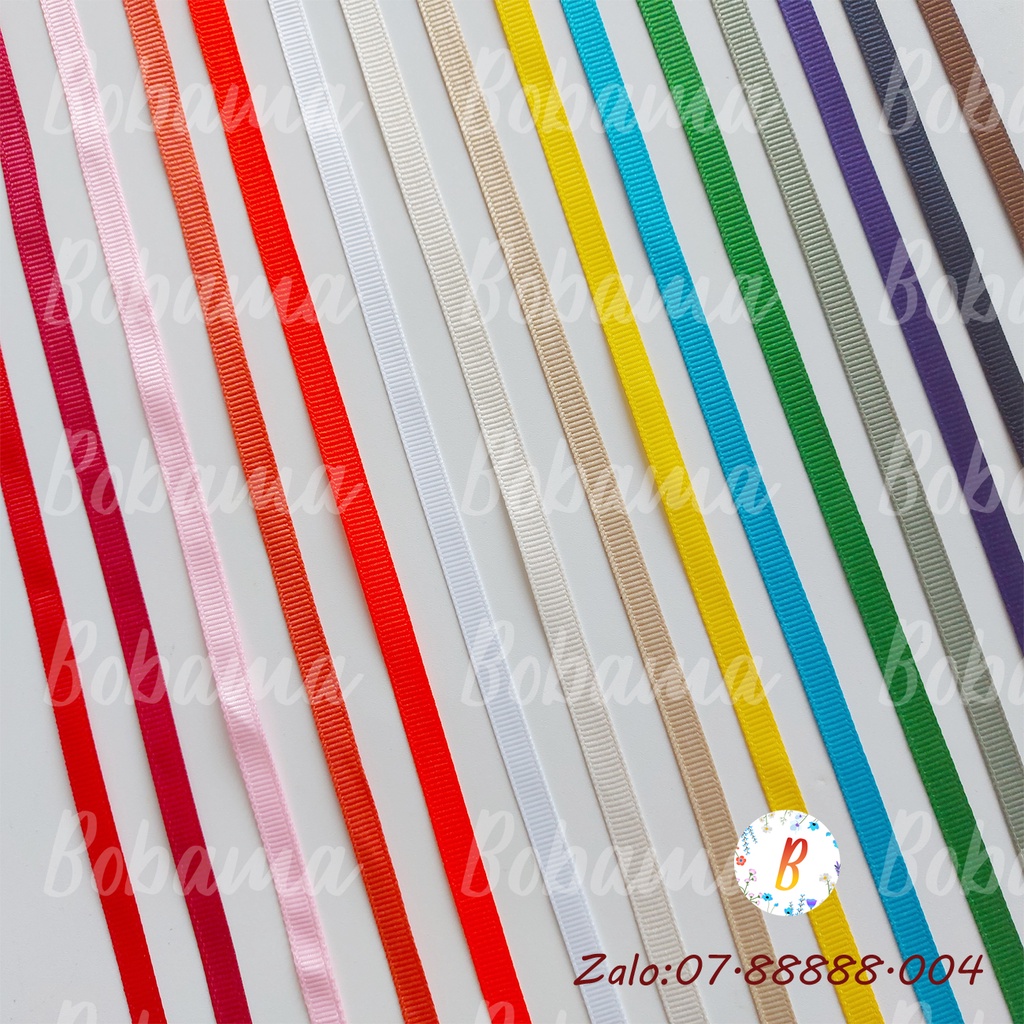 Bó 10m dây ruy-băng gân 6mm dùng trang trí handmade