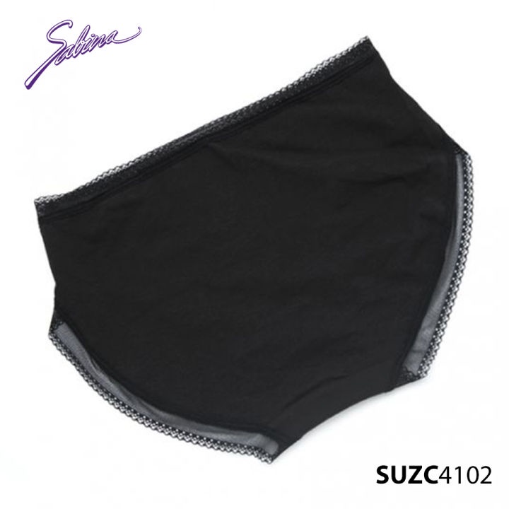 Quần Lót Lưng Vừa Vải Cotton Cao Cấp Màu Trơn Viền Ren Panty Zone By Sabina SUZC4102