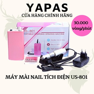 Máy mài móng nail tích điện Yapas US - 801 chính hãng, máy mài nail cầm tay siêu khỏe chuyên dụng làm móng cao cấp