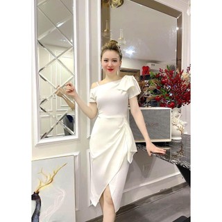 𝐍𝐞𝐰 𝐅𝐚𝐬𝐡𝐢𝐨𝐧 Đầm lệch vai nơ cao cấp