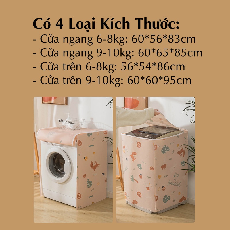 Bọc máy giặt cửa ngang cửa trên 6-10kg, túi che phủ máy giặt cao cấp mẫu mới nhất