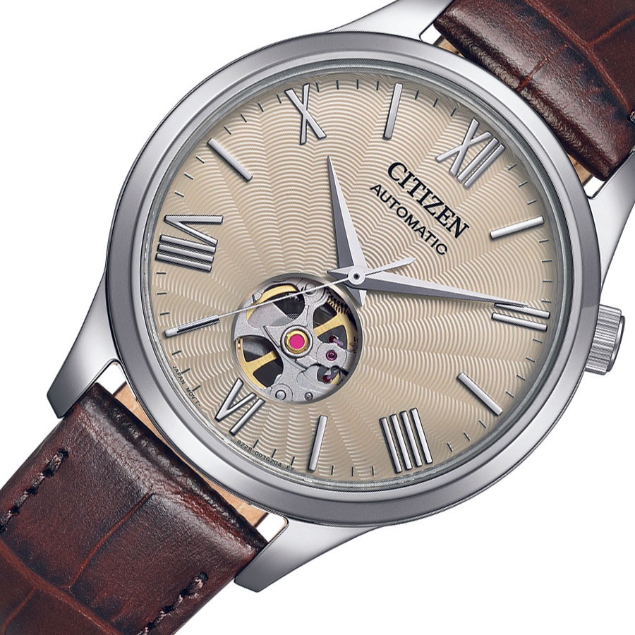 Đồng Hồ Nam Citizen Dây Da Máy Cơ-Automatic NH9130-17A - Mặt Vàng Nhạt (Sapphire)