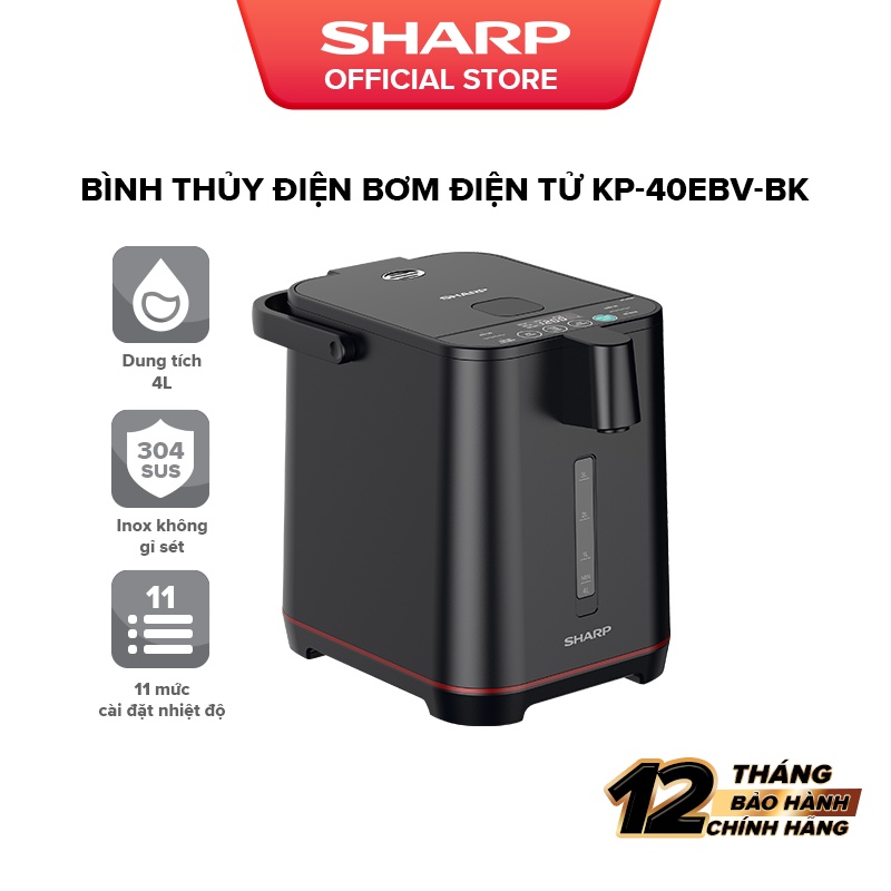 Bình Thủy Điện Sharp KP-40EBV-BK/WH Dung Tích 4L [HÀNG CHÍNH HÃNG BẢO HÀNH 12 THÁNG]