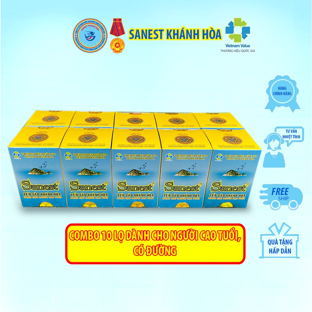 Nước Yến sào Khánh Hòa Sanest Người Cao Tuổi- Lọ 70ml