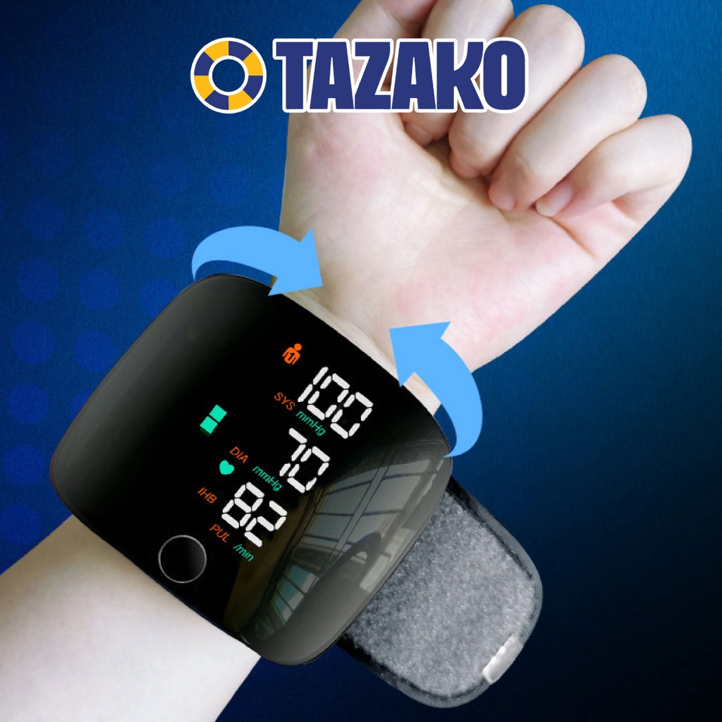 Máy Đo Huyết Áp Cổ Tay Tazako Màn Hình LCD Kỹ Thuật Số Tự Động 100% hàng mới, chất lượng cao từ Eomart (chính hãng)