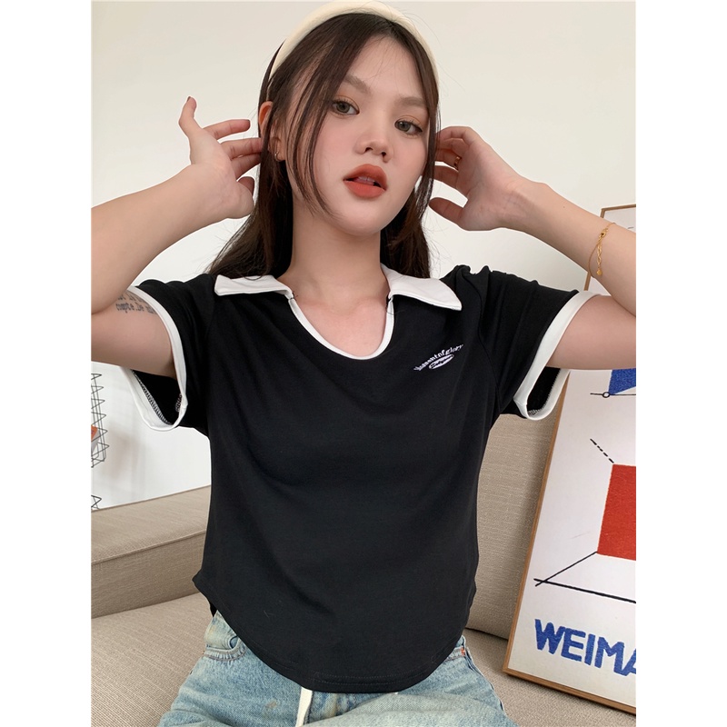 Áo polo Ngắn Tay Thời Trang Hàn Quốc 2023 Cho Nữ