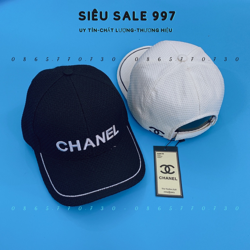 COMBO 2 CÁI NÓN THÊU VIỀN CHAANEL MẪU MỚI CHẤT LƯỚI THỜI TRANG CAO CẤP FULL TEM MÁC