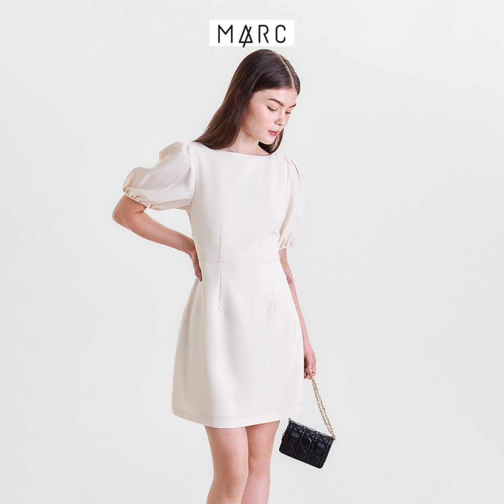 Đầm nữ MARC FASHION mini cổ thuyền tay phồng CBHH021722