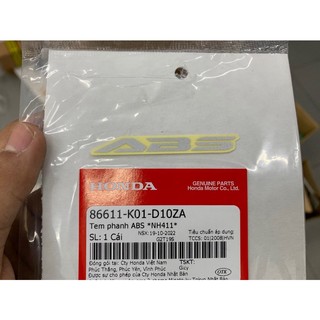 Tem ABS chử Bạc zin honda ( 1 miếng )