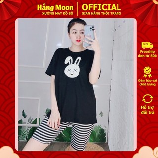 Đồ bộ nữ, đồ mặc nhà bộ bigsize  nữ MoonShop QL16 LỬNG THÊU MẶT THỎ