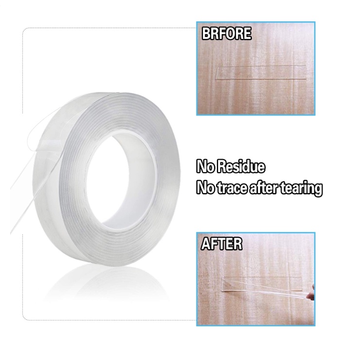 Băng dính nano hai mặt trong suốt đa năng kháng nước dài 5m