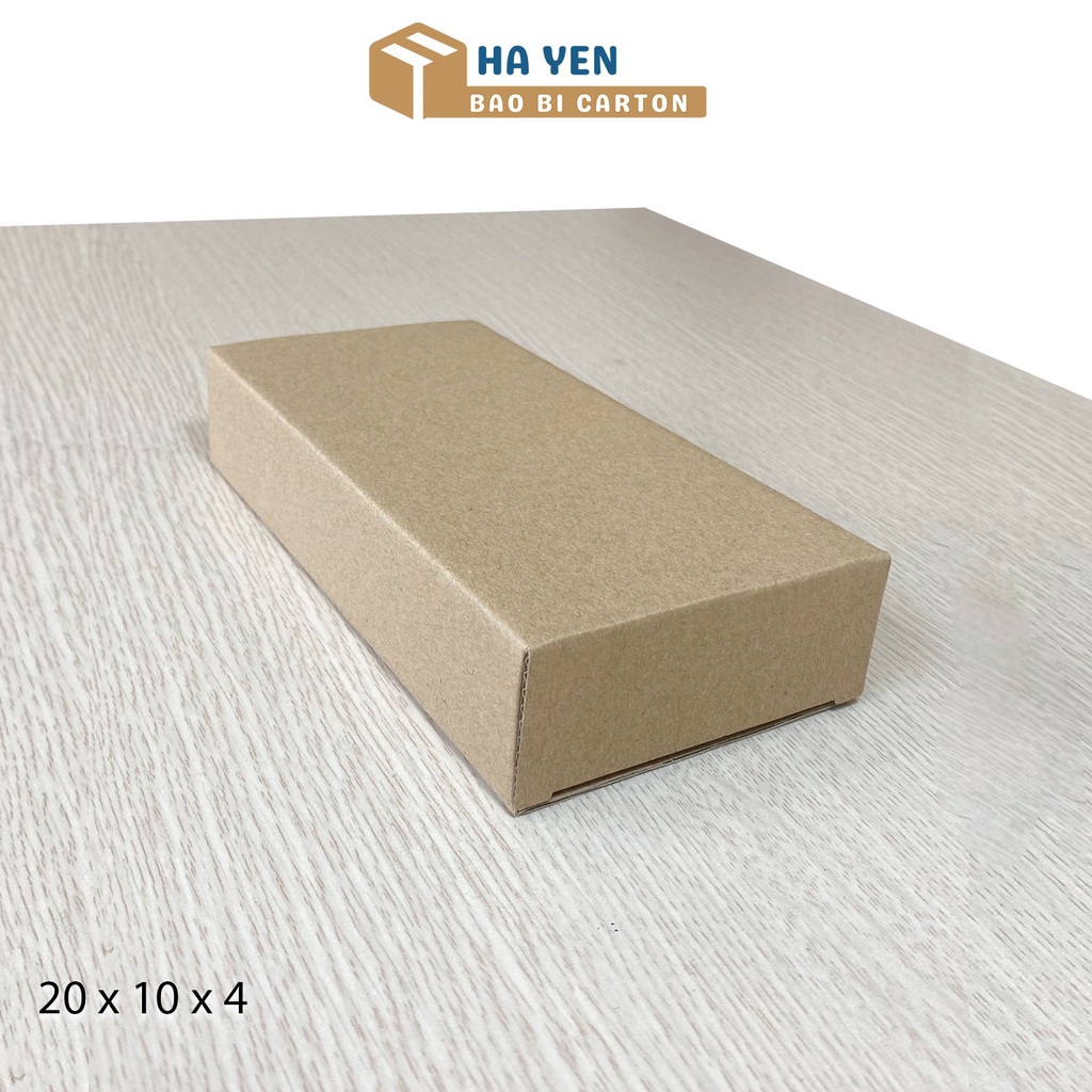 20 x 10 x 4 cm - Combo 100 hộp carton nắp gập 20x10x4 cm đóng hàng