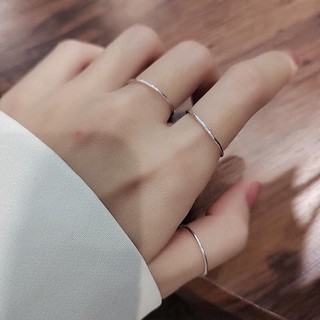 Nhẫn tròn trơn mảnh bạc ta Bạc ỉn