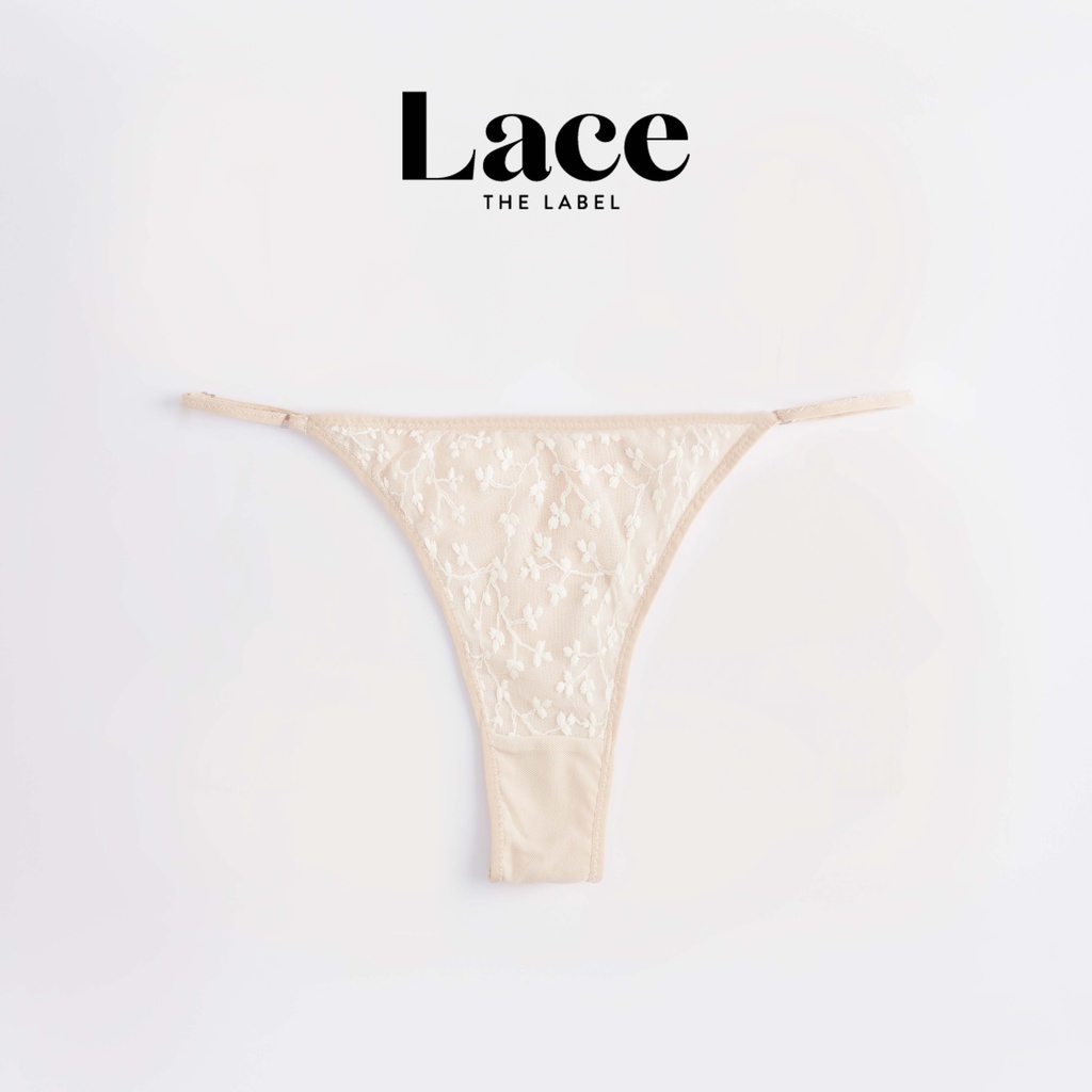 Quần lót String Hoa Nhí Kem Lace.thelabel