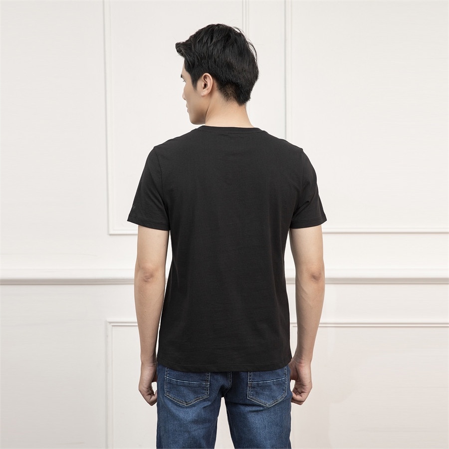 Áo thun nam Aristino  cotton thấm hút from rộng ATS002S1 màu đen