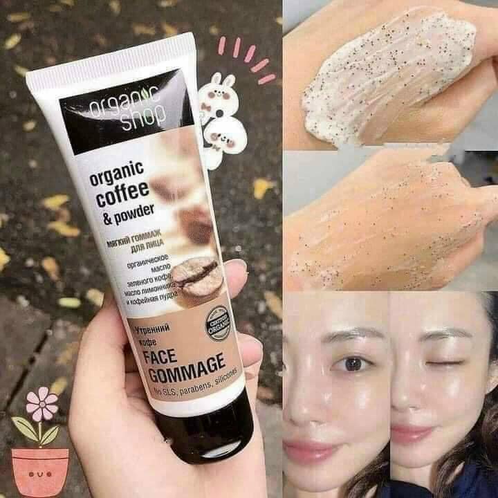 Tẩy da chết 💖FREESHIP💖tẩy tế bào chết Organic coffee & powder sạch da hiệu quả dành cho mặt
